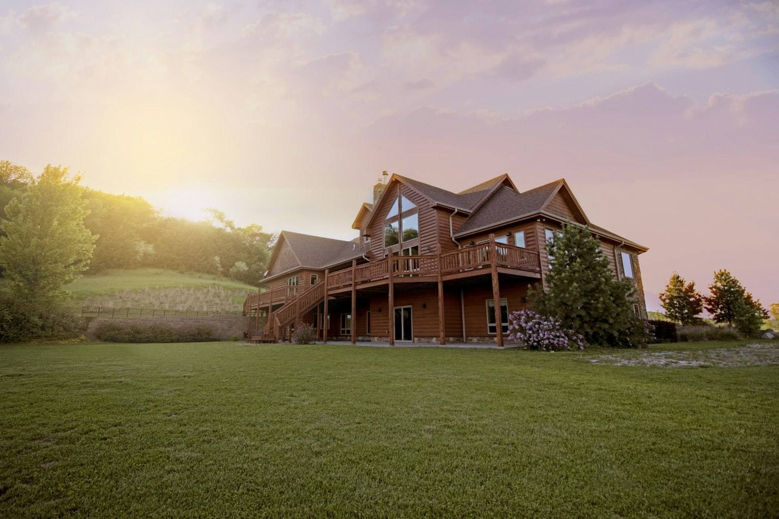 Iowa farmhouse on green acreage