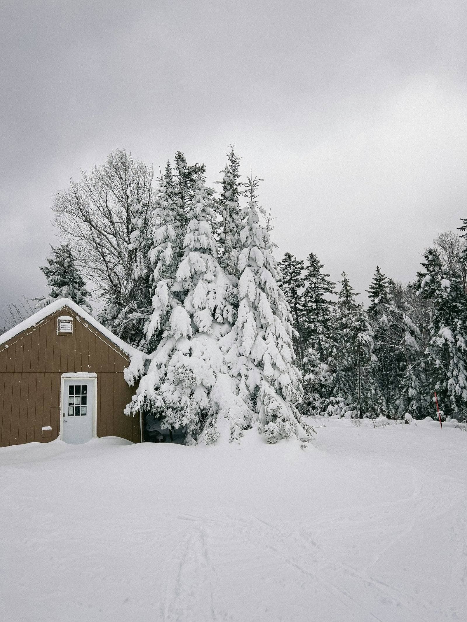 New Hampshire home in a snowy field